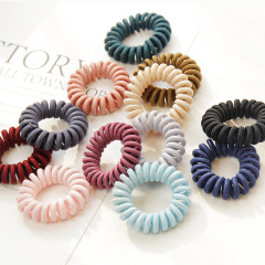 wholesale phone cord spiral coil elastic telephone hair ties for women