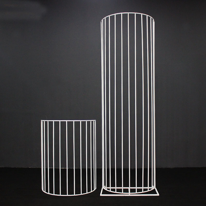 2019 many designs white gold tall flower stand  backdrop metal stage decoration wedding