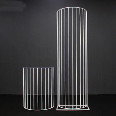 2019 many designs white gold tall flower stand backdrop metal stage decoration wedding