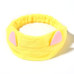 Wholesale custom cute face wash clear elastic hairbands with ears for girls kids
