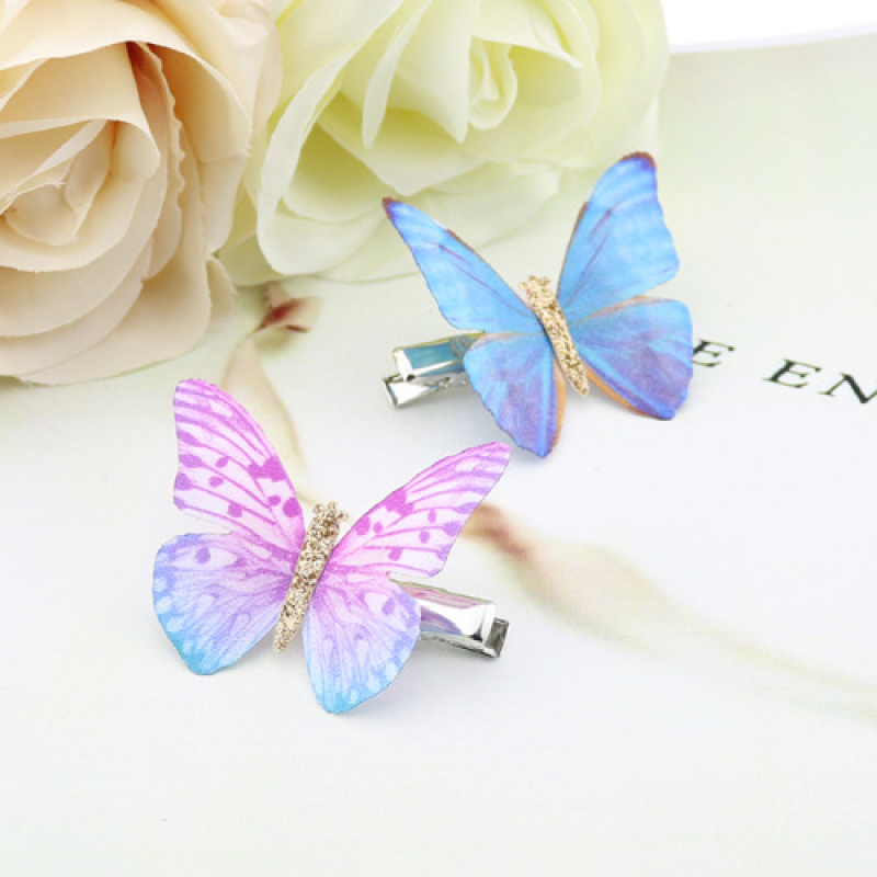 Wholesale beautiful baby children cloth girls colorful stereoscopic butterfly hair clips for kids Wholesale beautiful baby children cloth girls colorful stereoscopic butterfly hair clips for kids