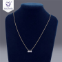luxury jewelry solid gold 18k 3 white moissanite necklace pendant with stone