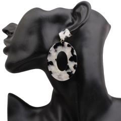 Vintage Big Charm Chandelier Earrings Dangle Round Circle Acrylic drop Earring