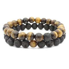 2Pcs/Set Couples Distance Classic Natural Stone Beaded Bracelets for Men Women