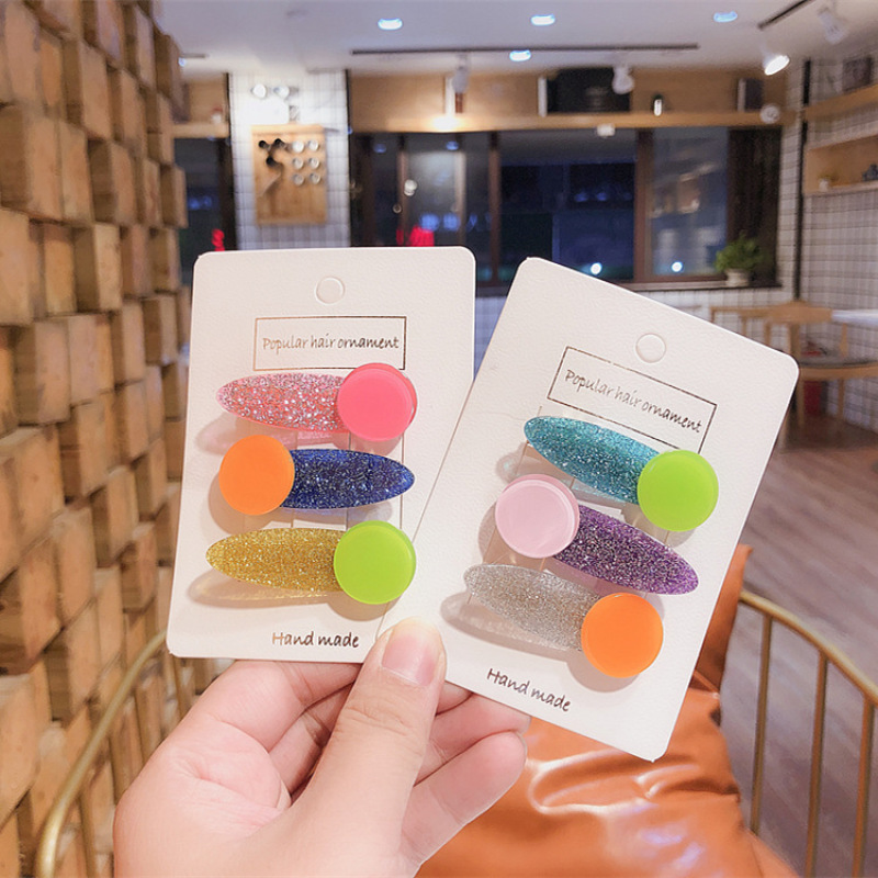 wholesale korean cute shape children girls bling bling Duckbill hair clips