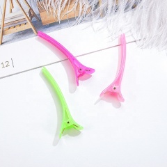 Translucent candy color 8cm black plastic hair clip large tip mouth decorative hair cut clip