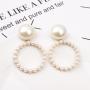 INS Charm drop Earrings Large Dangle Round Circle Pearl Chandelier Earring INS Charm drop Earrings Large Dangle Round Circle Pearl Chandelier Earring