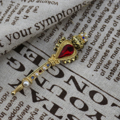 Custom European and American vintage Baroque crown cross magic wand brooches
