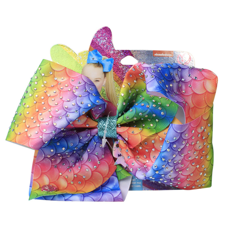 Handmade Kids Fashion Accessory Large Jojo Siwa Ribbon Rhinestone Bows Hair Clip