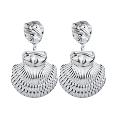 2019 Oversize fashion jewelry for women gold plate hoop conch shell big earrings 2019 Oversize fashion jewelry for women gold plate hoop conch shell big earrings