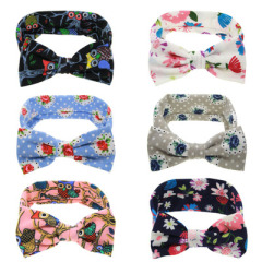 Cozy Handmade Stretchy Nylon Headband with Bows For Baby Hair Accessories