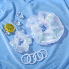 2020 anazon hot sale wholesale custom elastic white scrunchies for girls