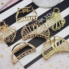 2020 INS Hot Smooth Metal gripping hair clip Europe and America Retro adult metal hair claw clip