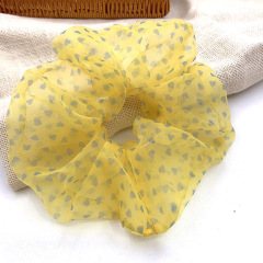 Wholesale summer large transparent heart organza hair scrunchies for women