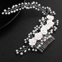 Beauty Bride flower pearl Wedding hair accessories women bridal hair combs