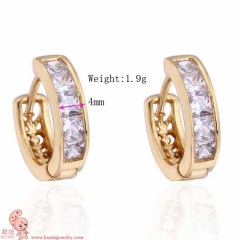 christmas gift fashion jewelry korean women necklace 18K gold plate zircon earrings