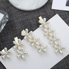 Trendy Wedding Elegant Hair Accessories Pearls Flower Hair Clips For Girl