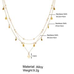 Bohemian mini cactus Chain Sequin Tassel Pendant jewelry gold choker necklace for women