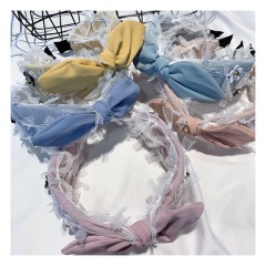 Women's Hair Accessories headband Bunny Ears knot diamond lace hair bands