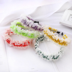 Women Summer New Fashion Hair Accessories Custom Lace designer pleated headband