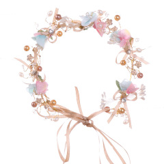 Wholesale cheap korea Rhinestone gold bridal flower floral wedding garland