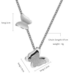 2020 fashion custom ladies jewelry stainless steel butterfly necklaces for women
