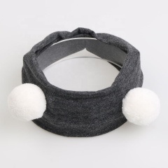 Black and white color wide-brimmed ball amazon baby hair band for kids with ear
