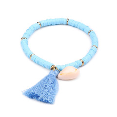 Fashion Colored Tassel Bracelet Bohemian Cowrie Seashell Weave Bracelet