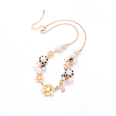 2019 Wholesale women gift jewelry pure girl enamel sets dried flower necklace