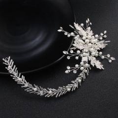 Luxury headdress temperament rhinestone crown garland pearl flower bridal hairbands Luxury headdress temperament rhinestone crown garland pearl flower bridal hairbands