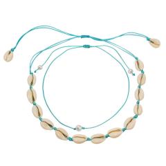 2020 New Design 2pcs/Set Women's Jewelry Weaved Adjustable Choker Necklace for Beach Holiday
