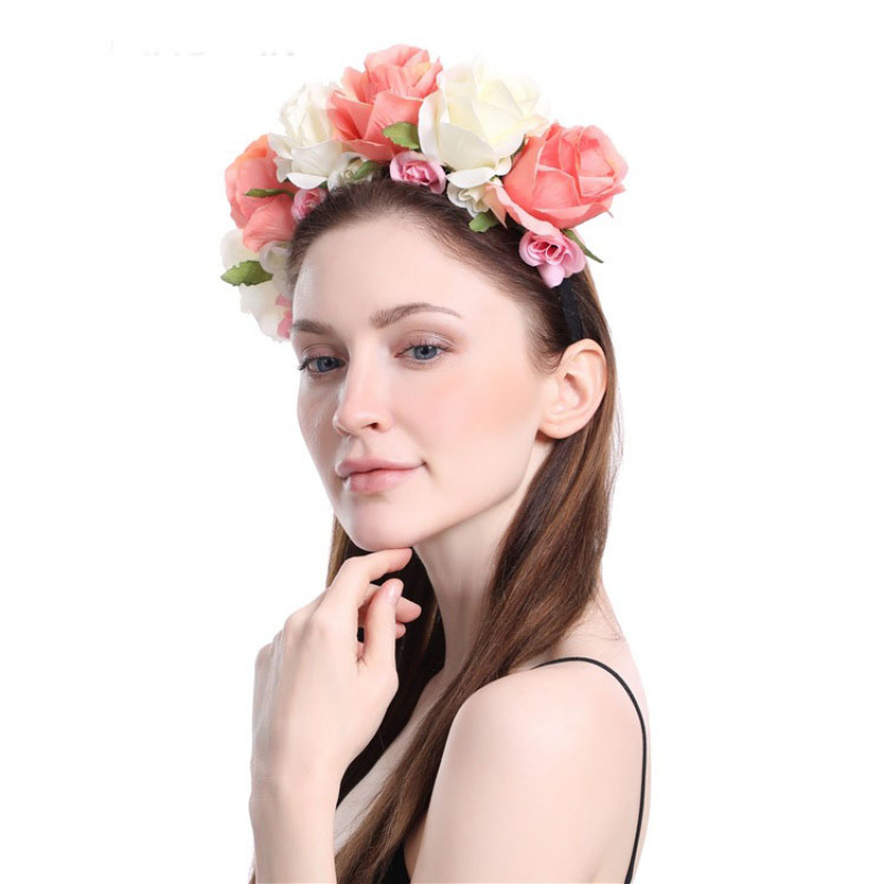 wedding bridal festival beach party holiday travel halo floral hairband garland flower