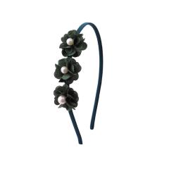 Handmade trendy ladies hair accessories 3d pearl flower lace headbands