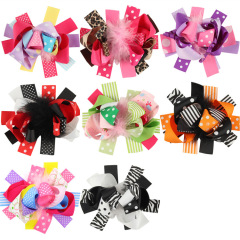 2020 Korean fancy multi-colored glitter top knot hairclip for girls hair accessories