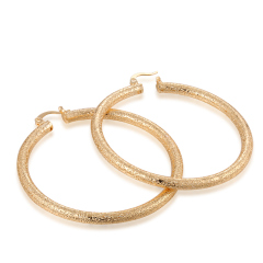 Hot sale fashion circle 18k gold plated copper frosted women earrings for gift