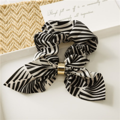 Bulk custom girls women printing knotted rabbit ears scrunchies for hair