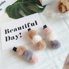 Fall and winter children kids chic soft ball duckbill hair clips for baby girls