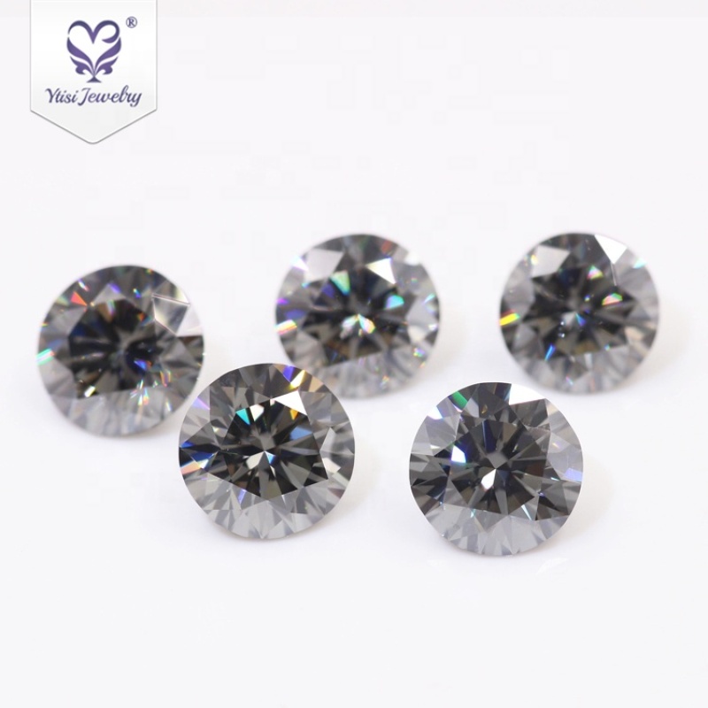 Natural gary black diamond 6mm 0.8 carat round shaped jewelry moissanite Natural gary black diamond 6mm 0.8 carat round shaped jewelry moissanite