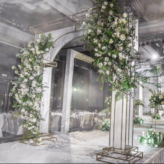 China Wholesale Websites White Pvc Flower Round Decorations Wedding Outdoor Metal Garden Arch for stage decoration