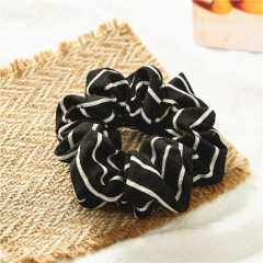 New simple ins fashion women Hair accessories stripe girls scrunchies hair ties