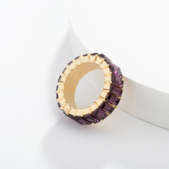 Fashion jewelry eternity mens women plated gold wedding engagement crystal rainbow rings