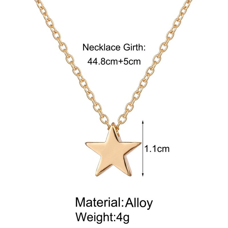 Amazon ins hot creative retro simple chain alloy pentagram necklaces for women
