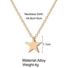 Amazon ins hot creative retro simple chain alloy pentagram necklaces for women