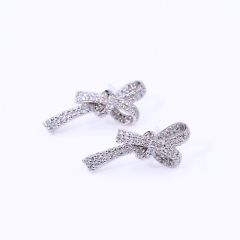 Custom butterfly 925 silver white gold plated moissanite diamond stud earring