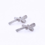 Custom butterfly 925 silver white gold plated moissanite diamond stud earring Custom butterfly 925 silver white gold plated moissanite diamond stud earring