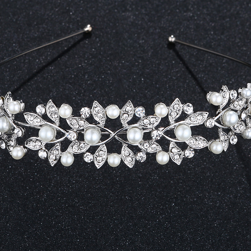Silver Leaf Headband Jewelry Bridal Wedding Crystal Crowns and Tiaras Silver Leaf Headband Jewelry Bridal Wedding Crystal Crowns and Tiaras