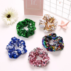 Rose gold custom  kids star ponytail elastic girl sequin hair tie