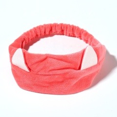 Wholesale custom cute face wash clear elastic hairbands with ears for girls kids