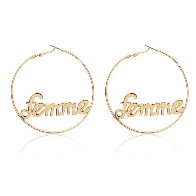 New fashion personality geometric exaggerated temperament circle letter earrings New fashion personality geometric exaggerated temperament circle letter earrings