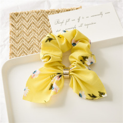 Bulk custom girls women printing knotted rabbit ears scrunchies for hair